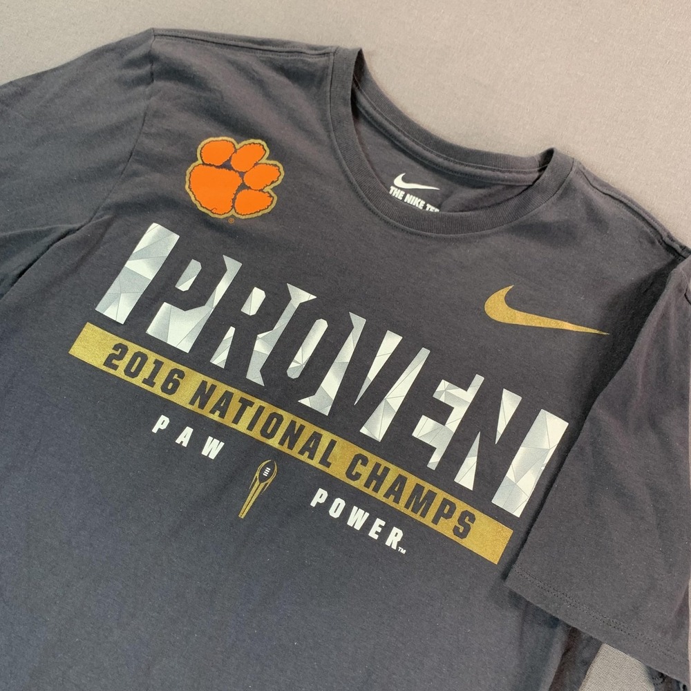 Clemson Tigers Shirt Men MD‎ Black NCAA Football Nike 2016 National Champs